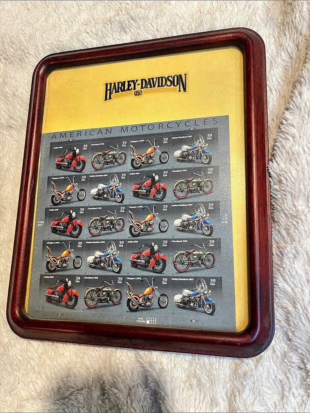 Harley-Davidson American Motorcycles 2006 Stamp Sheet Framed Display Motorcycle